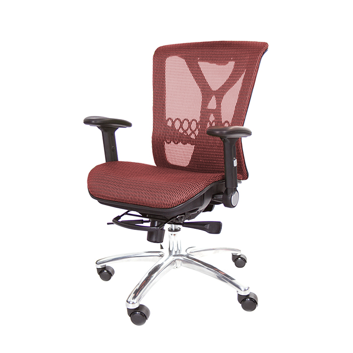 GXG 短背全網 電腦椅 (摺疊扶手/鋁腳) 型號094 LU1