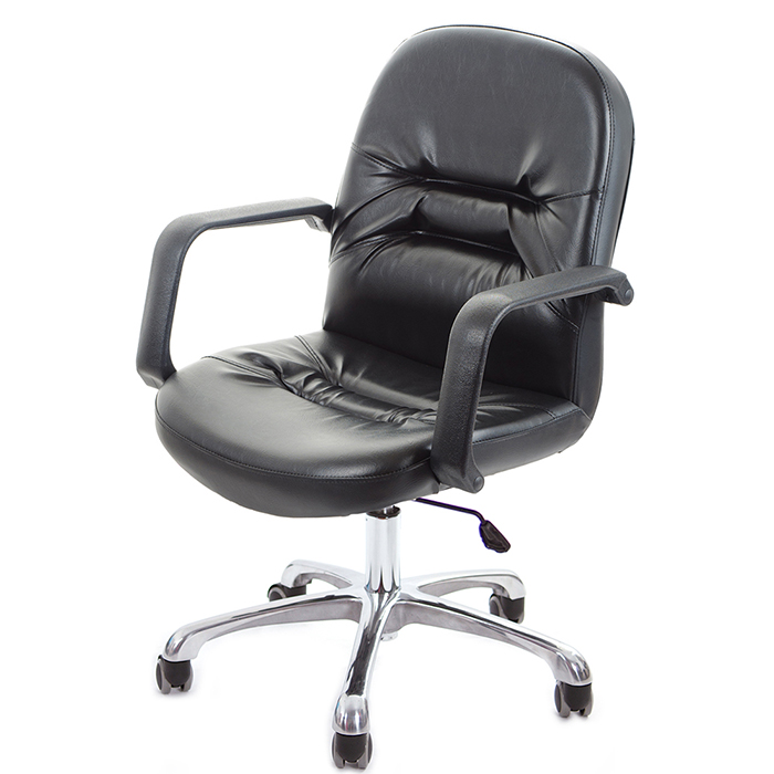 GXG 短背皮面 電腦椅 (可後躺/鋁合金腳) 型號1003 LUK