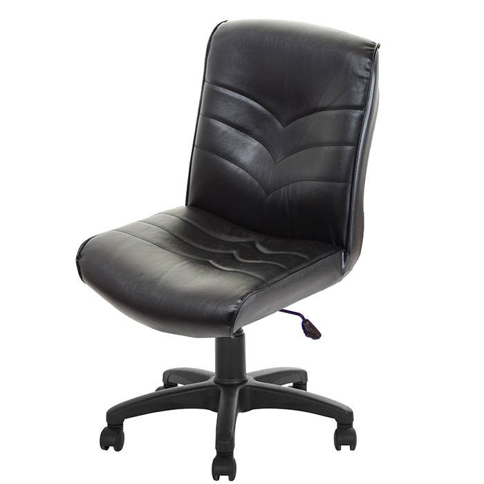 GXG 短背皮面 無扶手電腦椅 (可後躺/塑膠腳) 型號1008 EK