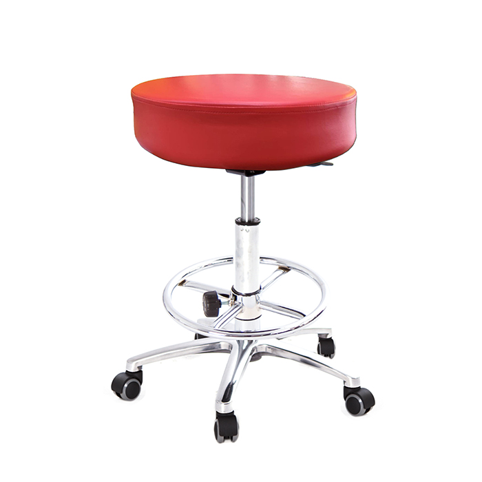 GXG 圓凳款 工作椅 (鋁腳+踏圈+防刮輪) 型號T01 LUXK