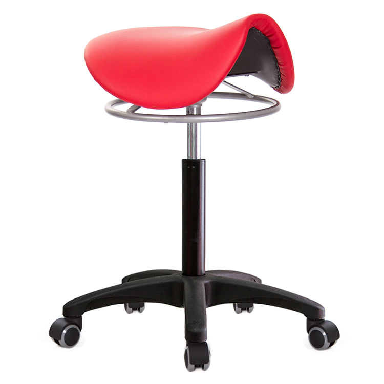 GXG 馬鞍型 工作椅(塑膠腳+防刮輪)  拉環升降款 型號T04 EX