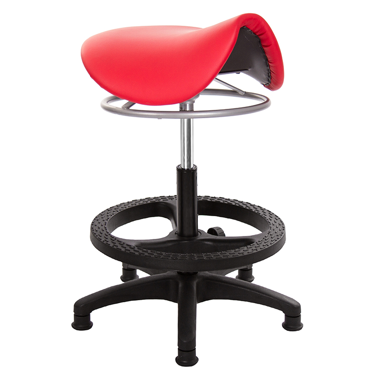 GXG 馬鞍型 工作椅 (塑膠腳+踏圈)  拉環升降款 型號T04 EK