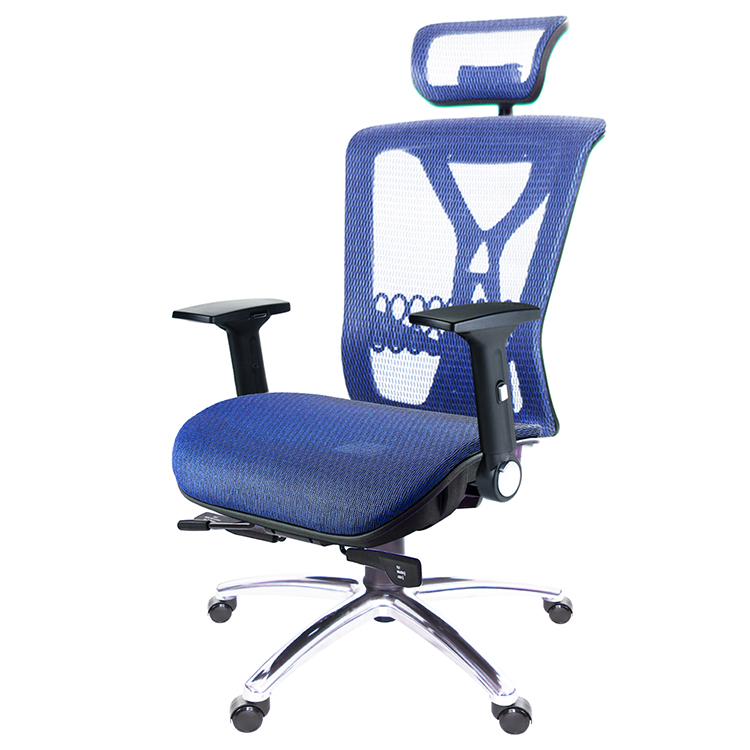 GXG 高背全網 電腦椅 (摺疊滑面手/鋁腳) 型號8094 LUA1J