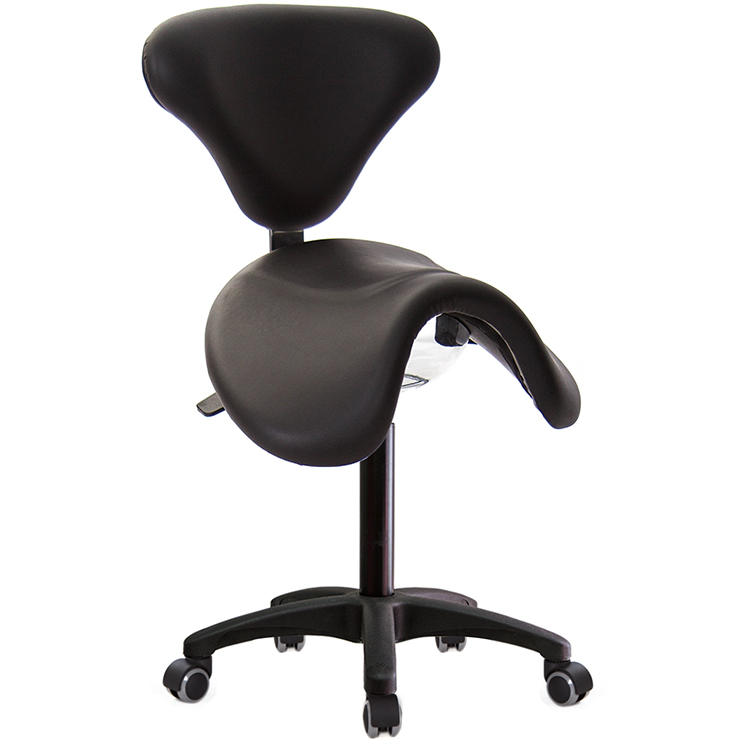 GXG 大馬鞍 工作椅加椅背/ 可前傾(塑膠腳/防刮輪)  型號81T6 EX