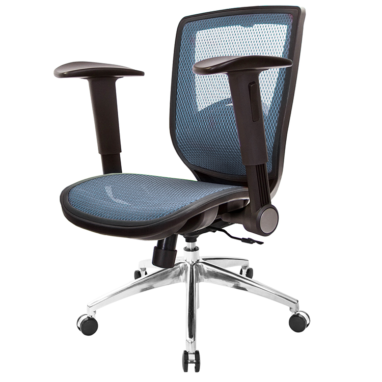 GXG 短背全網 電腦椅 (鋁腳/摺疊扶手) 型號81X6 LU1