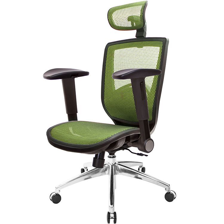 GXG 高背全網 電腦椅 (鋁腳/摺疊滑面扶手) 型號81X6 LUA1J