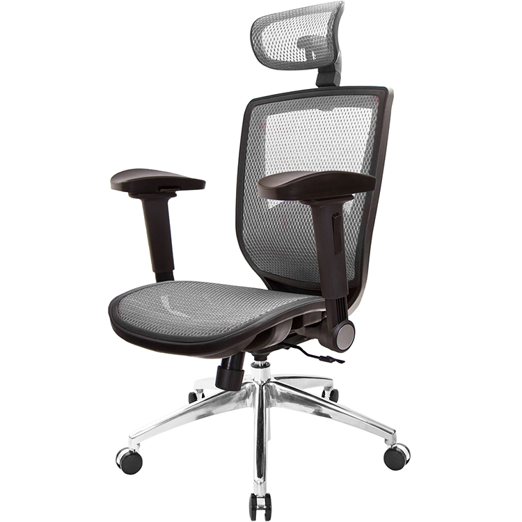 GXG 高背全網 電腦椅 (鋁腳/4D弧面摺疊扶手) 型號81X6 LUA1D