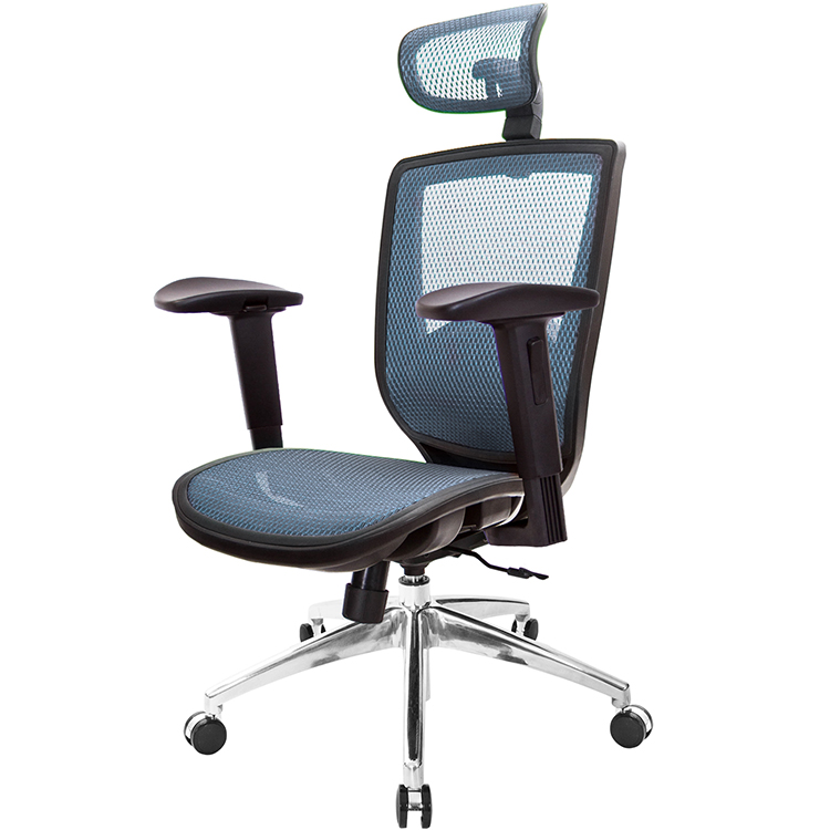GXG 高背全網 電腦椅 (鋁腳/2D滑面扶手) 型號81X6 LUA2J