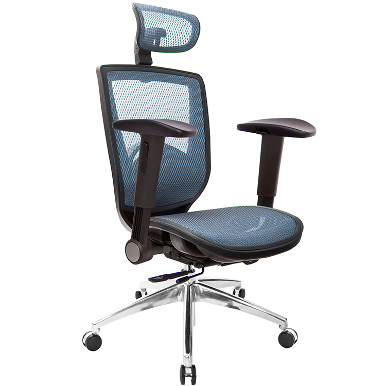 GXG 高背全網 電腦椅 (鋁腳/滑面摺疊扶手) 型號81Z6 LUA1J