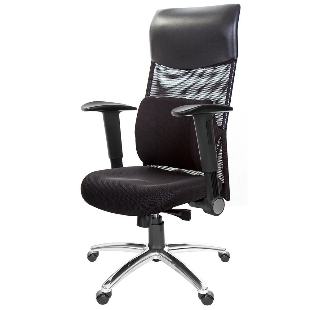 GXG 高背泡棉座 電腦椅 (摺疊扶手/鋁腳) 型號8130 LUA1