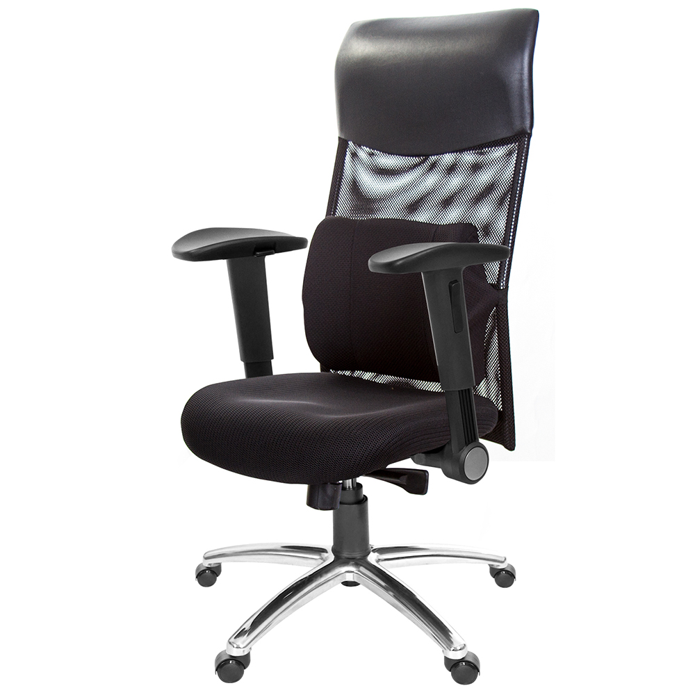 GXG 高背泡棉座 電腦椅 (摺疊滑面手/鋁腳) 型號8130 LUA1J