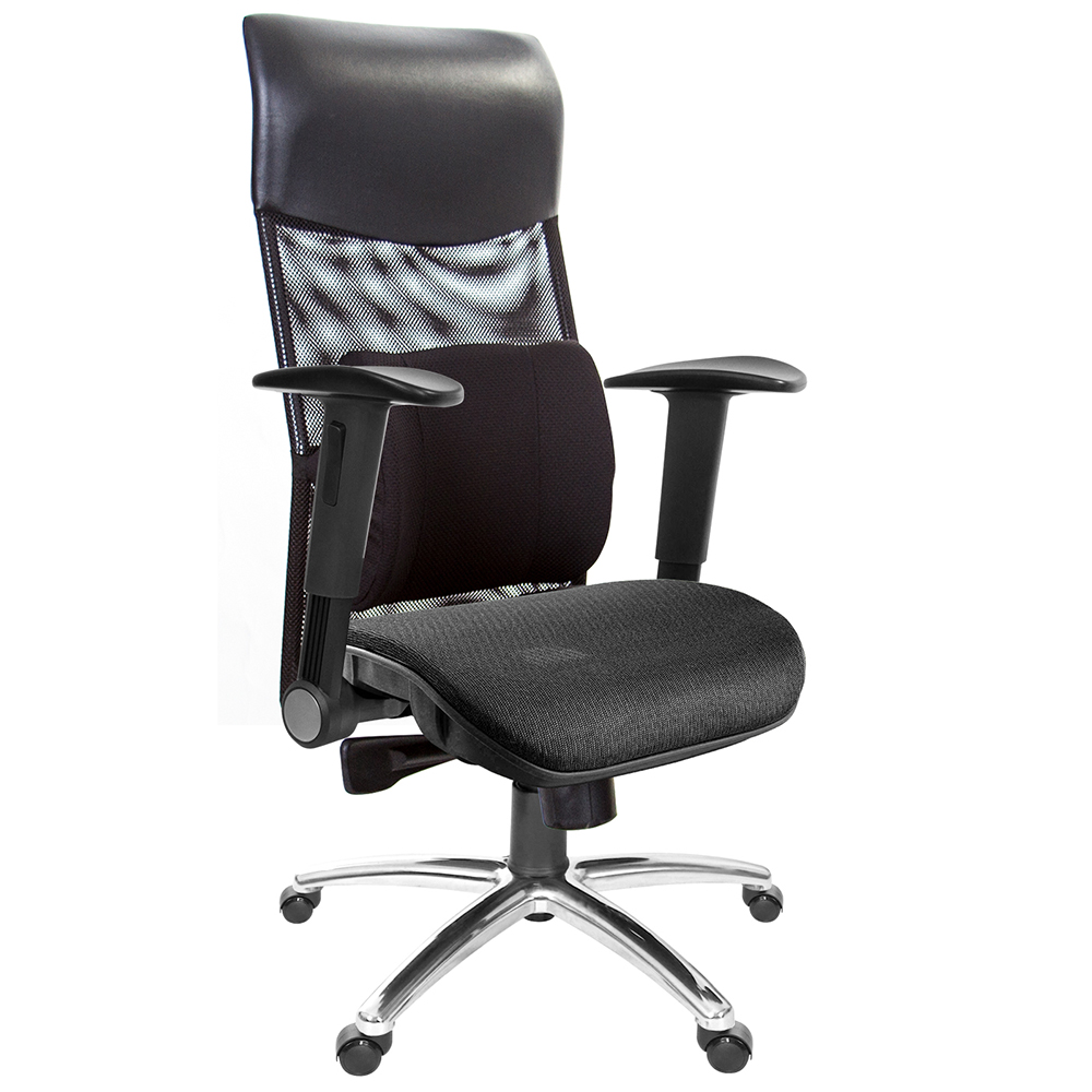 GXG 高背網座 電腦椅 (摺疊扶手/鋁腳) 型號8125 LUA1