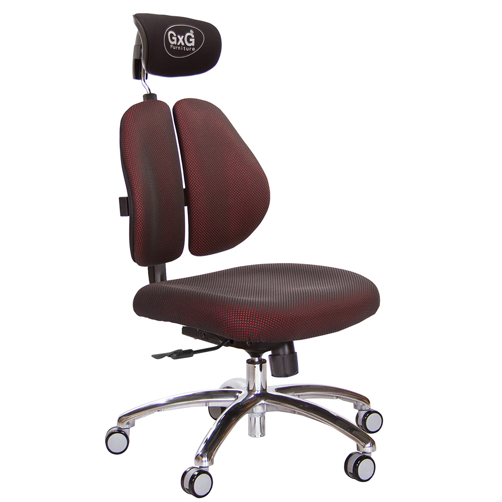 GXG 雙軸枕 雙背電腦椅(鋁腳/無扶手)  型號2604 LUANH