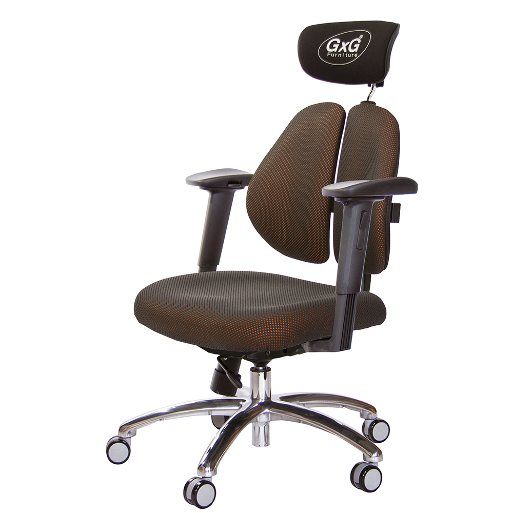 GXG 雙軸枕 雙背工學椅(鋁腳/2D手遊休閒扶手)  型號2606 LUA2JM