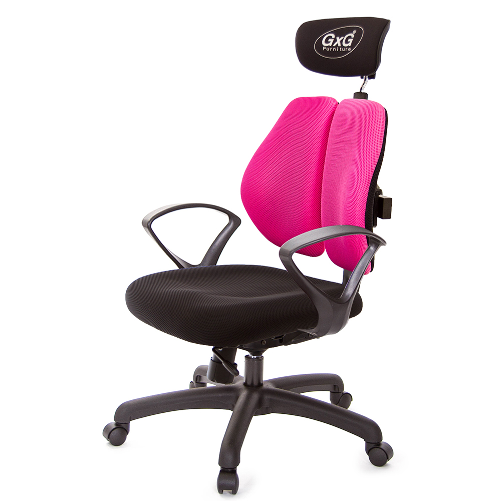 GXG 雙軸枕 雙背工學椅(D字扶手)  型號2606 EA4