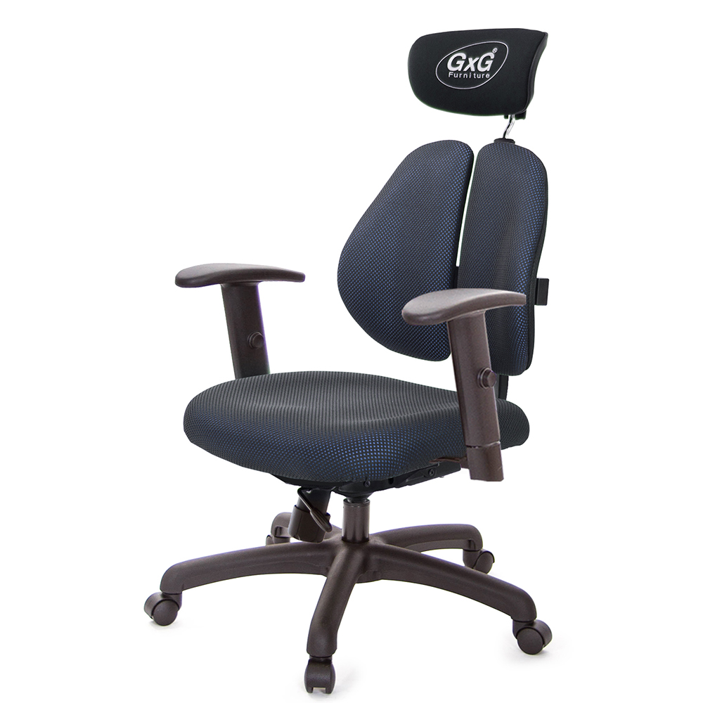 GXG 雙軸枕 雙背工學椅(SO金屬扶手)  型號2606 EA5