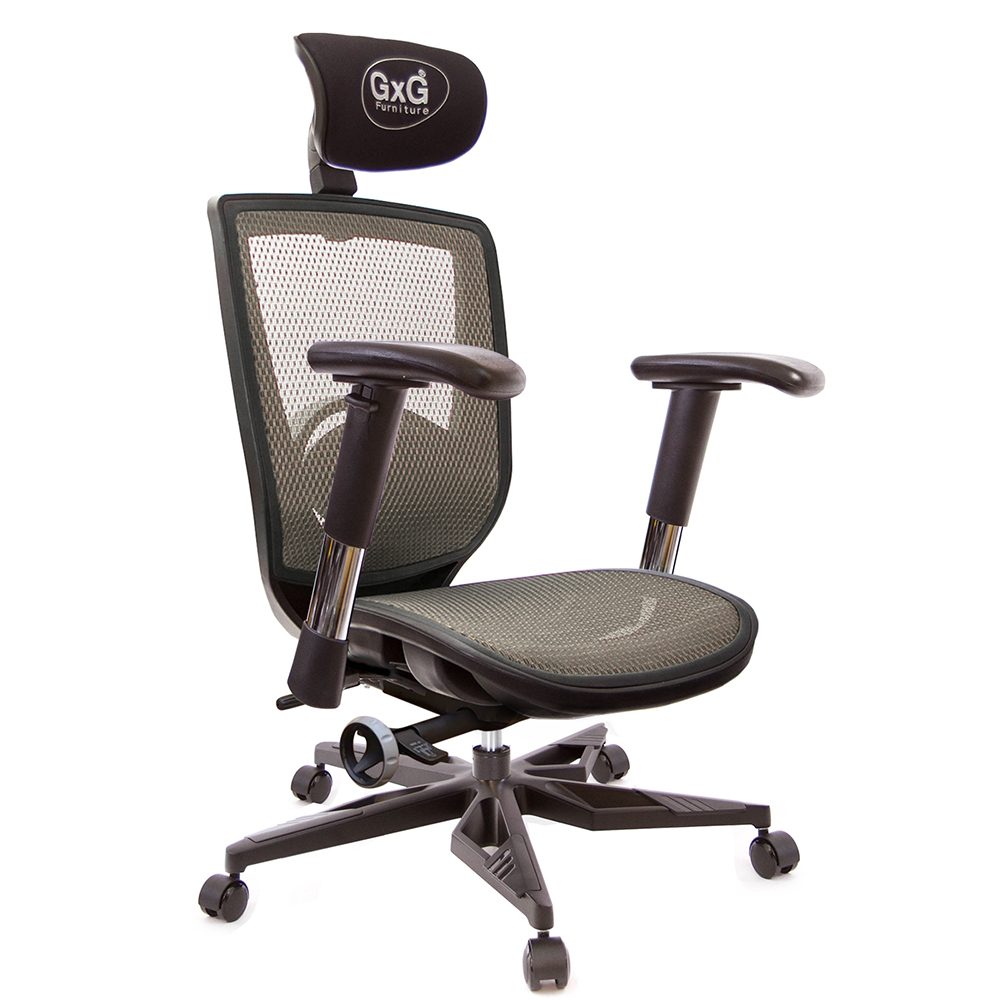 GXG 高背全網 電腦椅 (電競腳/2D滑面金屬扶手) 型號83F6 KGA6