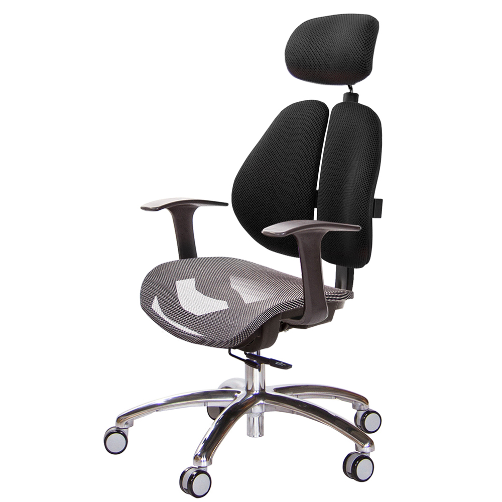 GXG 高雙背網座 工學椅(鋁腳/T字扶手)  型號2806 LUA