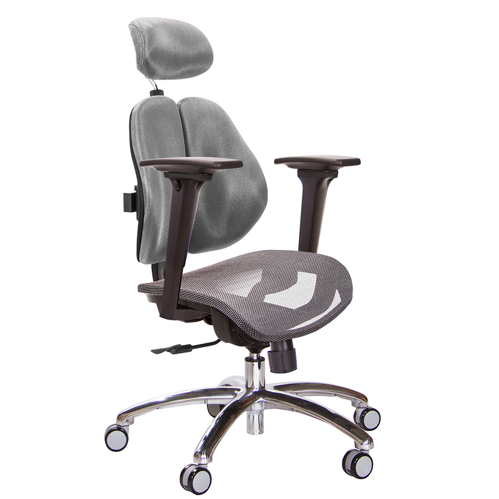 GXG 高雙背網座 電腦椅(鋁腳/3D升降扶手)  型號2804 LUA9