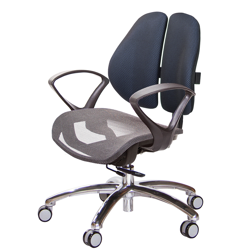 GXG 低雙背網座 工學椅(鋁腳/D字扶手)  型號2805 LU4