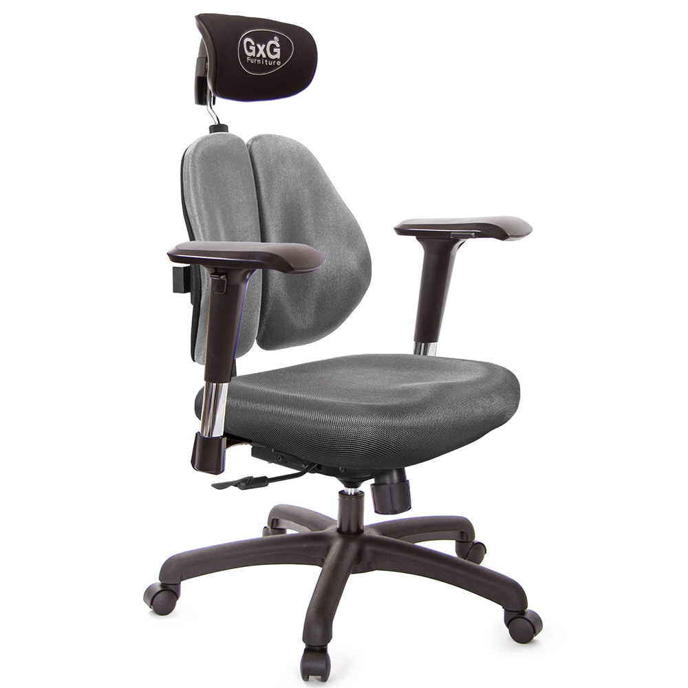 GXG 雙軸枕 雙背電腦椅(4D金屬扶手)  型號2604 EA7