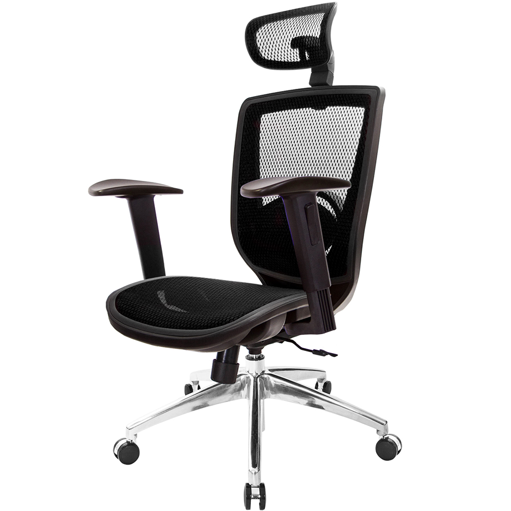 GXG 高背全網 電腦椅 (鋁腳/2D升降扶手) 型號81X6 LUA2