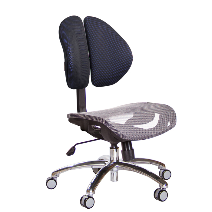 GXG 短背網座 雙背椅 (鋁合金腳/無扶手) 型號2997 LUNH 