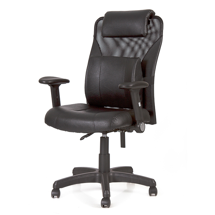 GXG 高背皮面 電腦椅 (塑膠腳/摺疊扶手) 型號050 EA1
