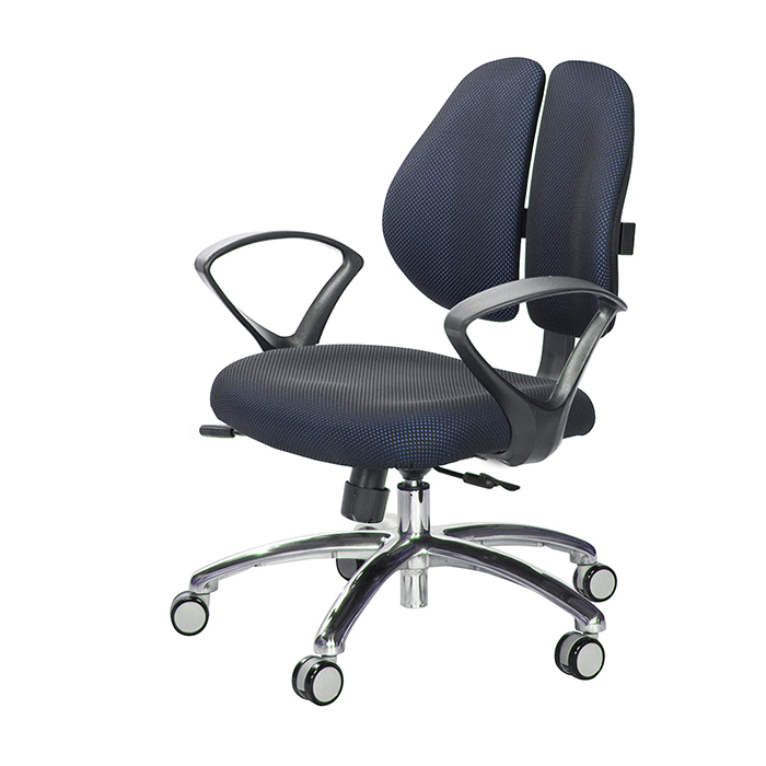 GXG 人體工學 雙背椅 (鋁腳/D字扶手)  型號2991 LU4