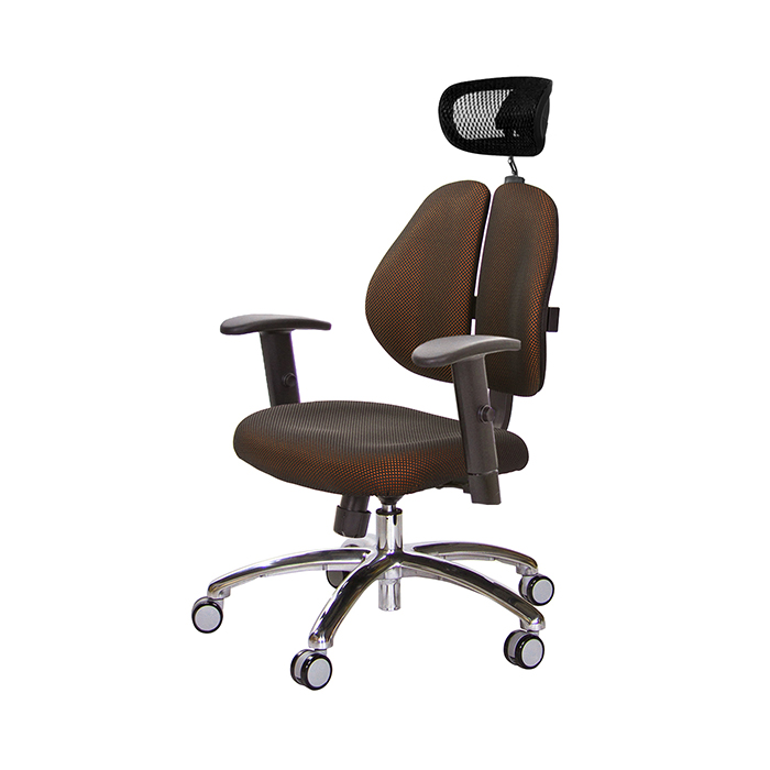 GXG 高背泡棉座 雙背椅 (鋁腳/升降扶手)  型號2993 LUA5