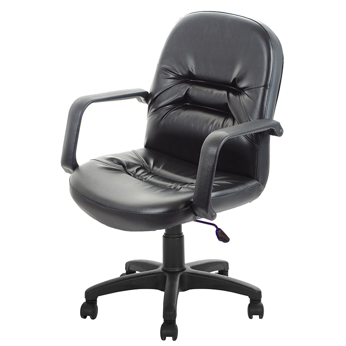 GXG 短背皮面 電腦椅 (可後躺/塑膠腳) 型號1003 EK