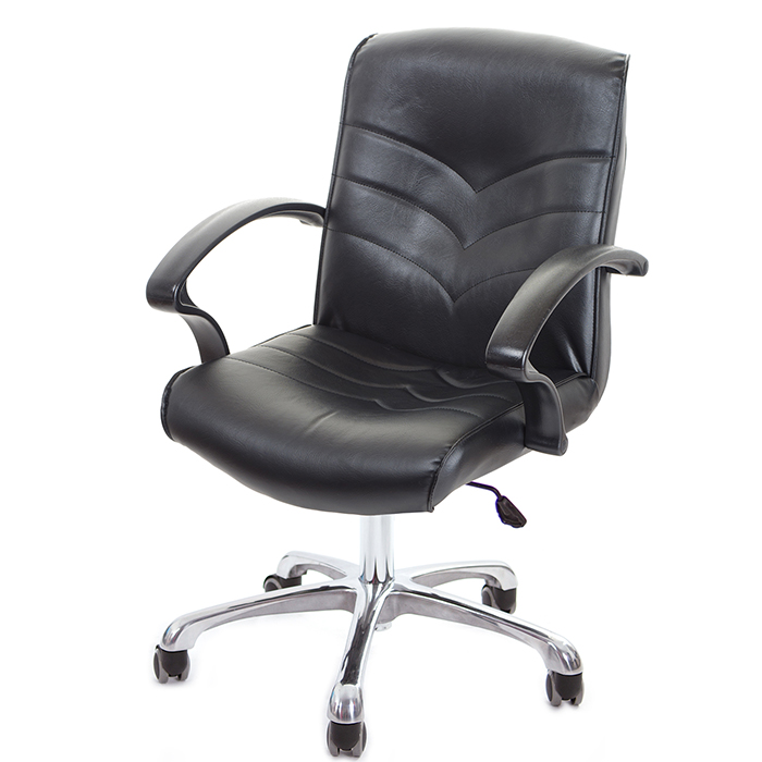 GXG 短背皮面 電腦椅 (可後躺/鋁合金腳) 型號1007 LUK
