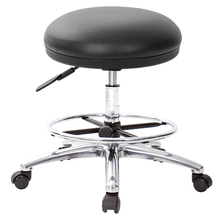 GXG 立體泡棉 圓凳 吧檯椅(寬鋁腳+踏圈+防刮輪) 型號81T1 LU1XK