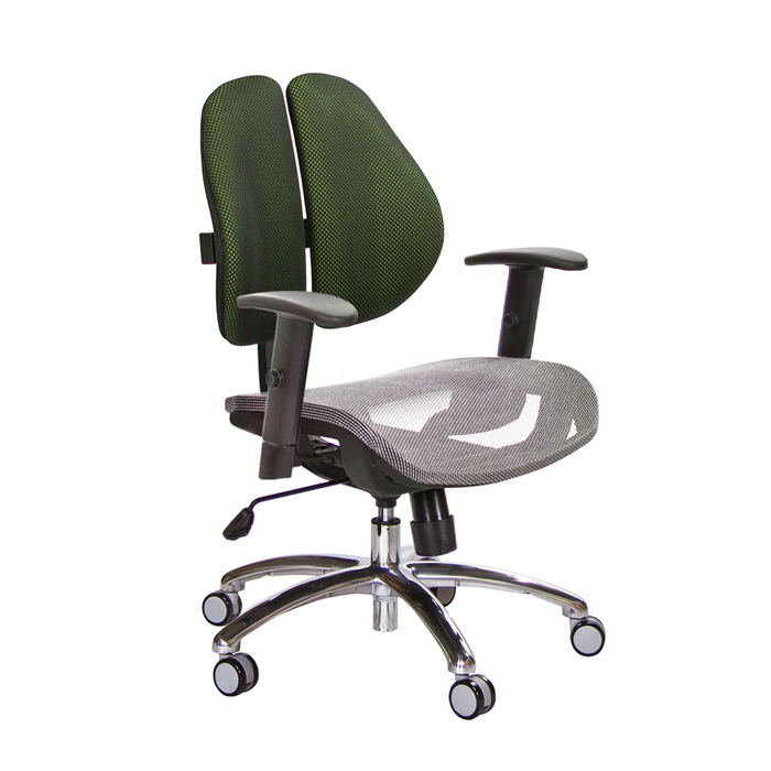 GXG 短背網座 雙背椅 (鋁腳/升降扶手)  TW-2801 LU5
