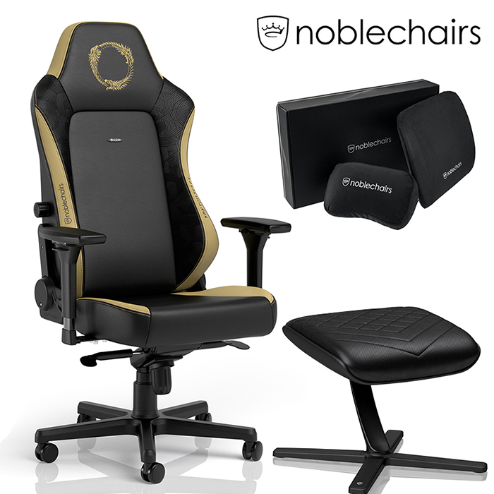 Noblechairs 皇家賽車椅 上古卷軸 HERO 搭配置腳蹬+記憶枕組 豪華組 MAX-008