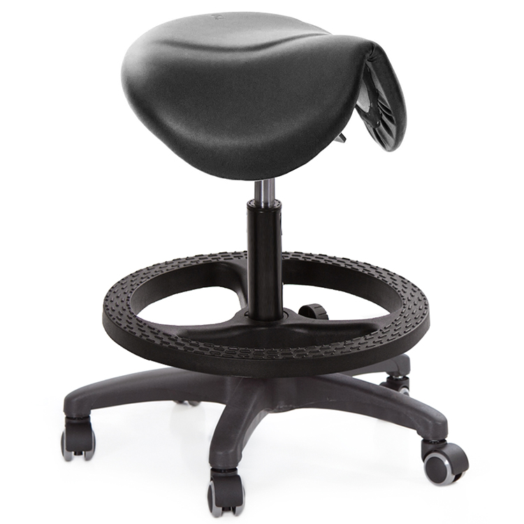 GXG 立體泡棉 小馬鞍 工作椅 (塑膠踏圈/防刮輪) 型號81T7 EXK