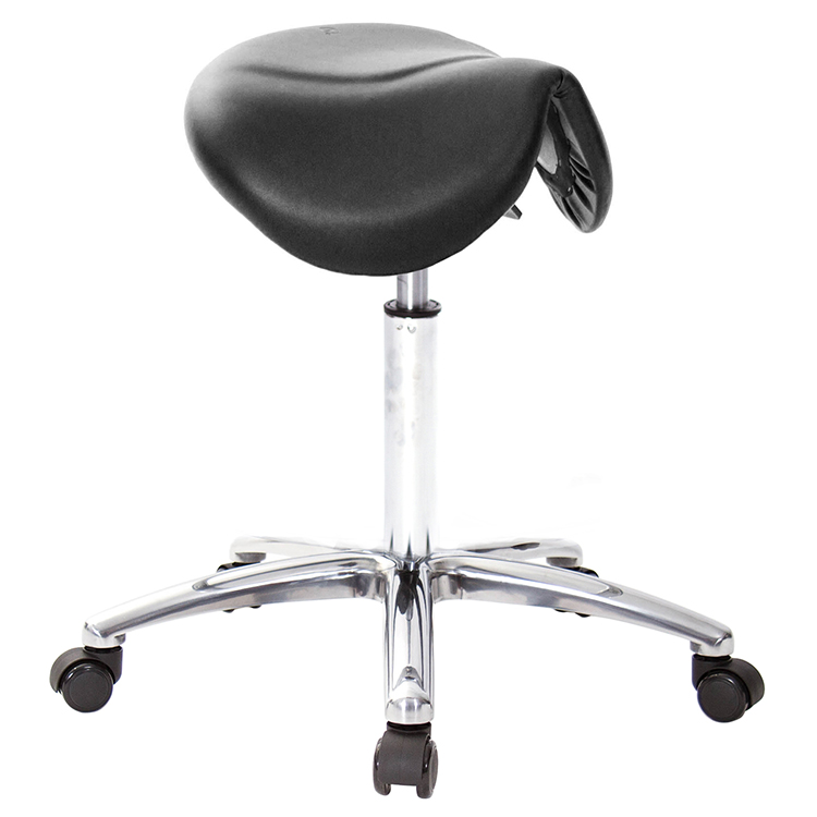 GXG 立體泡棉 小馬鞍 工作椅 (寬鋁腳+防刮輪) 型號81T7 LU1X