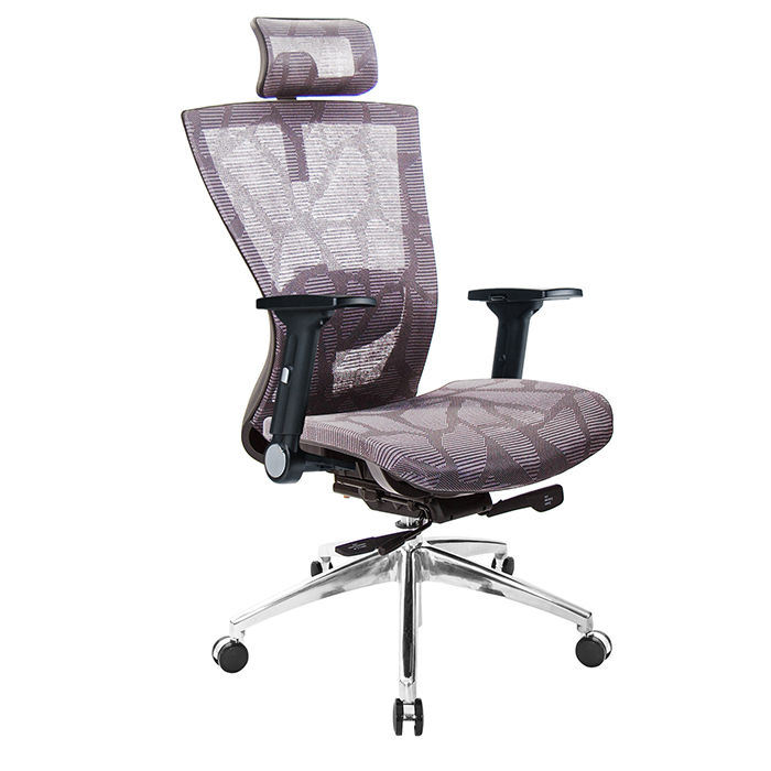 GXG 高背全網 電腦椅 (摺疊滑面扶手/鋁腳) 型號81Z5 LUA1J