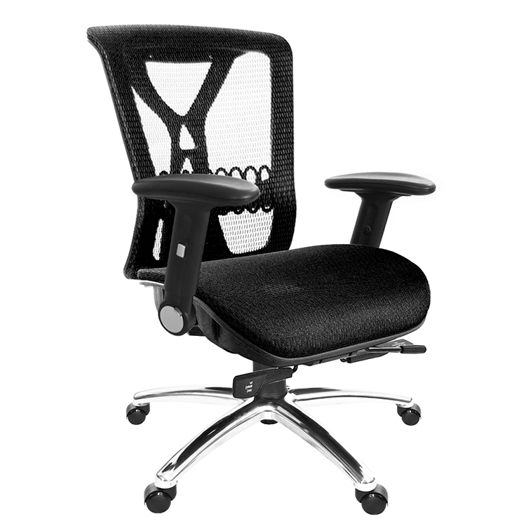 GXG 短背全網 電腦椅 (摺疊扶手/鋁腳) 型號8094 LU1