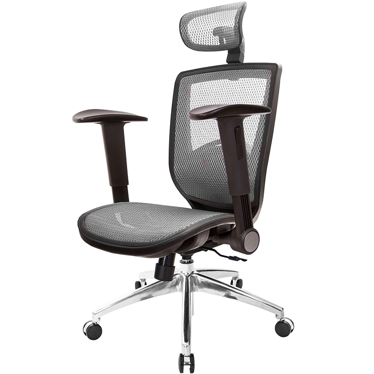 GXG 高背全網 電腦椅 (鋁腳/摺疊扶手) 型號81X6 LUA1