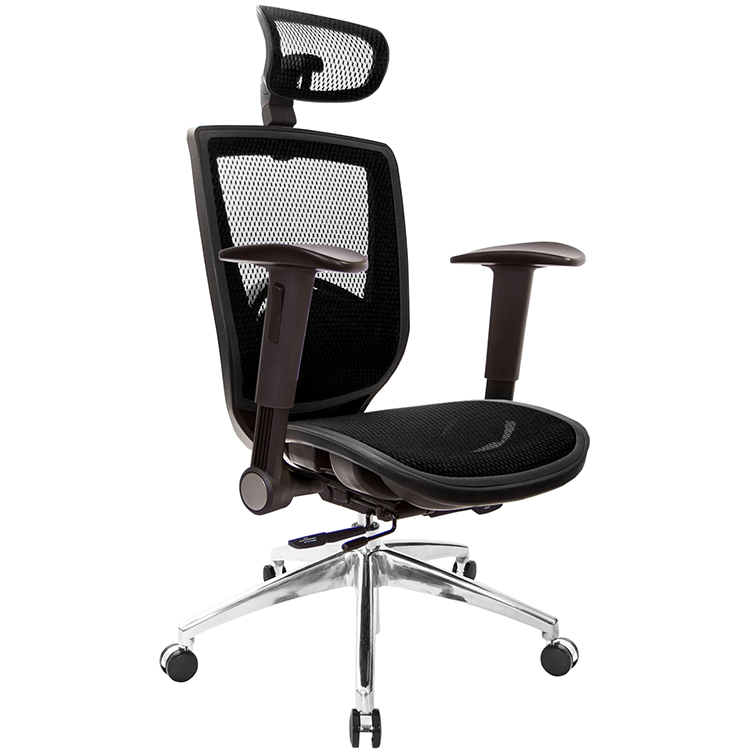 GXG 高背全網 電腦椅 (鋁腳/摺疊扶手) 型號81Z6LUA1