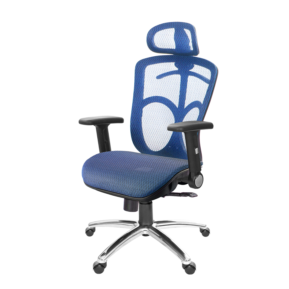 GXG 高背全網 電腦椅  (摺疊扶手/鋁腳) 型號091 LUA1