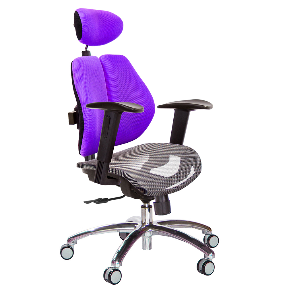 GXG 高雙背網座 電腦椅(鋁腳/2D升降扶手)  型號2804 LUA2