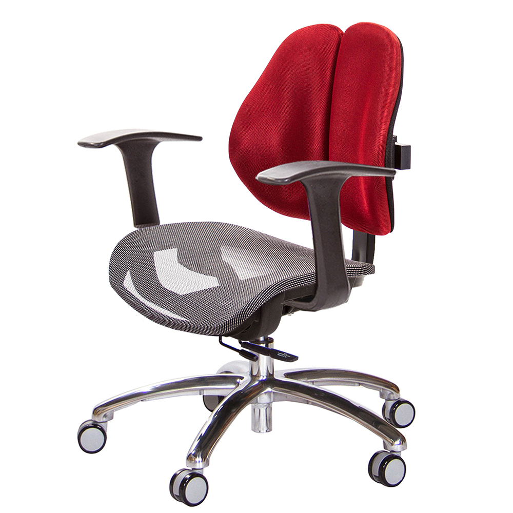GXG 低雙背網座 工學椅(鋁腳/T字扶手)  型號2805 LU