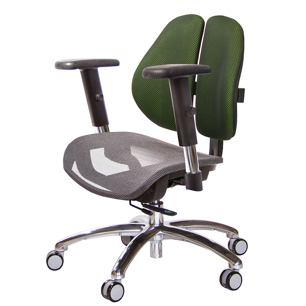 GXG 低雙背網座 工學椅(鋁腳/SO金屬扶手)  型號2805 LU5