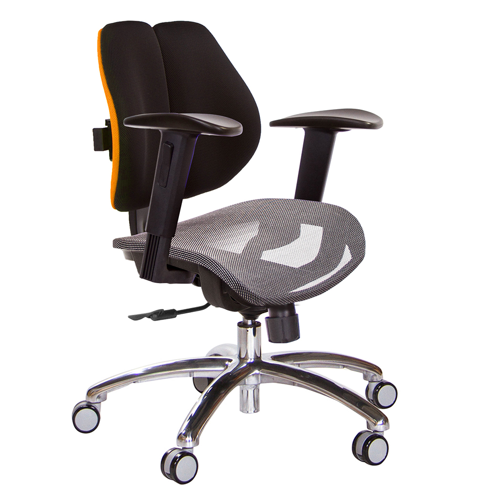 GXG 低雙背網座 電腦椅(鋁腳/2D升降扶手)  型號2803 LU2
