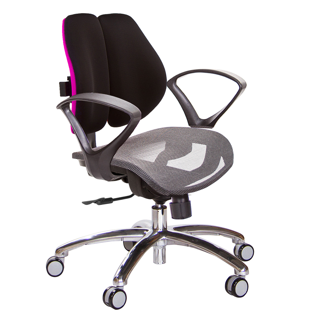 GXG 低雙背網座 電腦椅(鋁腳/D字扶手)  型號2803 LU4