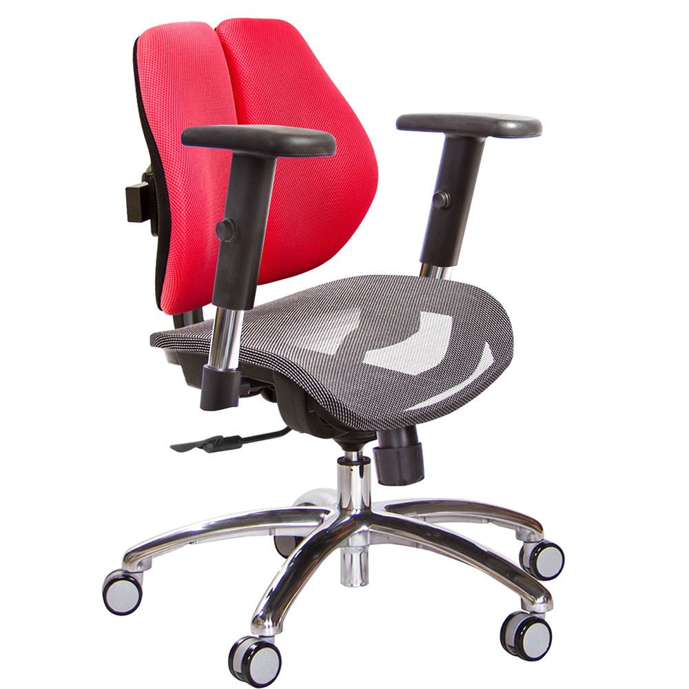 GXG 低雙背網座 電腦椅(鋁腳/SO金屬扶手)  型號2803 LU5