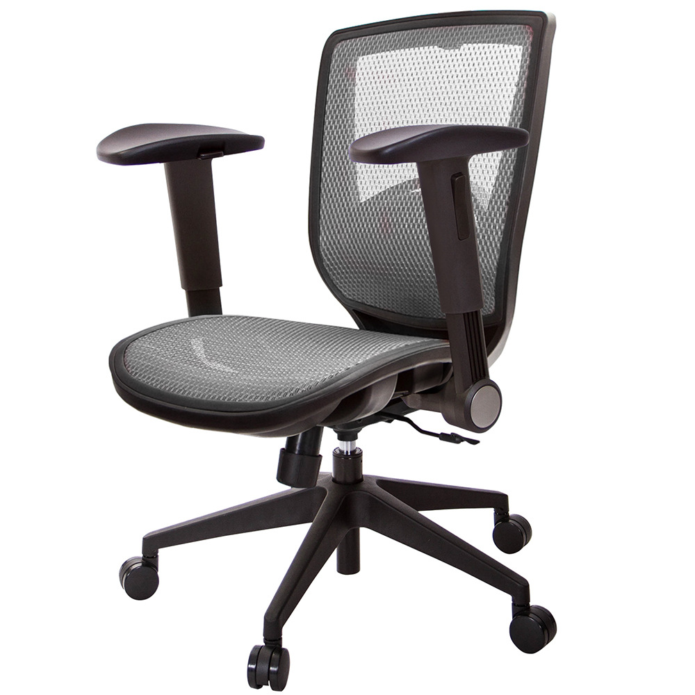 GXG 短背全網 電腦椅 (摺疊滑面扶手) 型號81X6 E1J