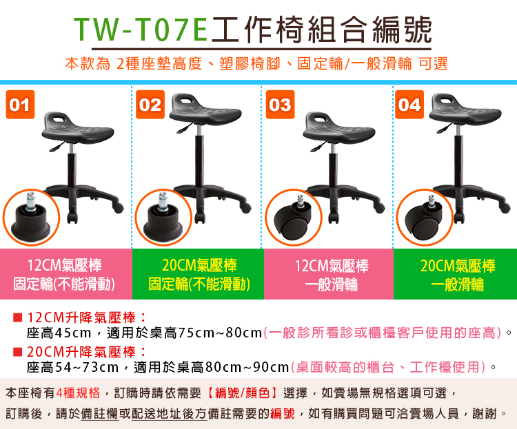 GXG 提把軟膠 工作椅 型號T07E 
